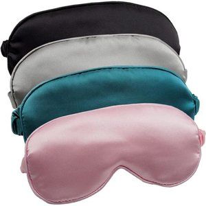 Sleep Mask 4Pack Silk EyeCover Soft Satin Blindfold Elastic Strap Night Eyeshade